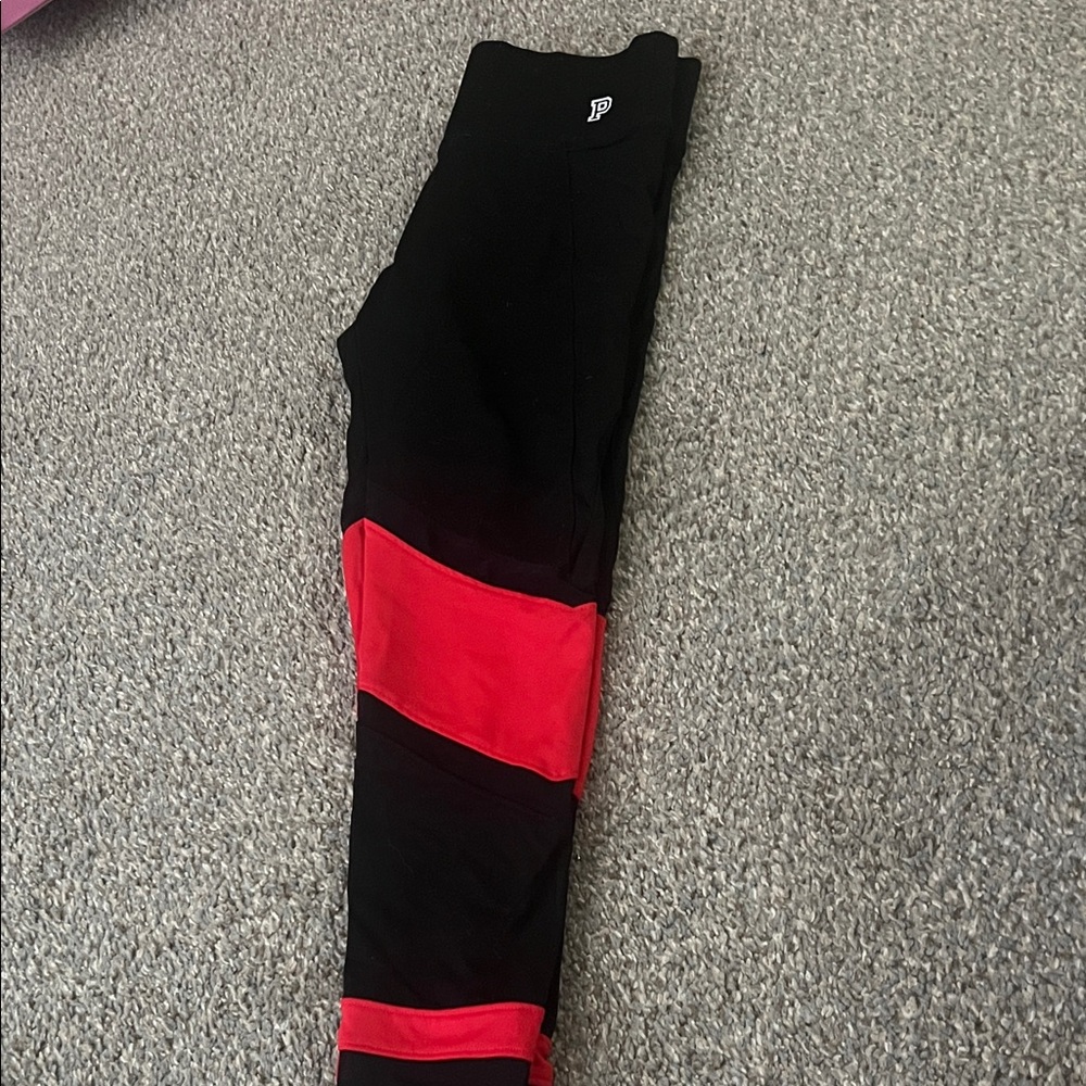 PINK Victoria's Secret Black and Red Leggings